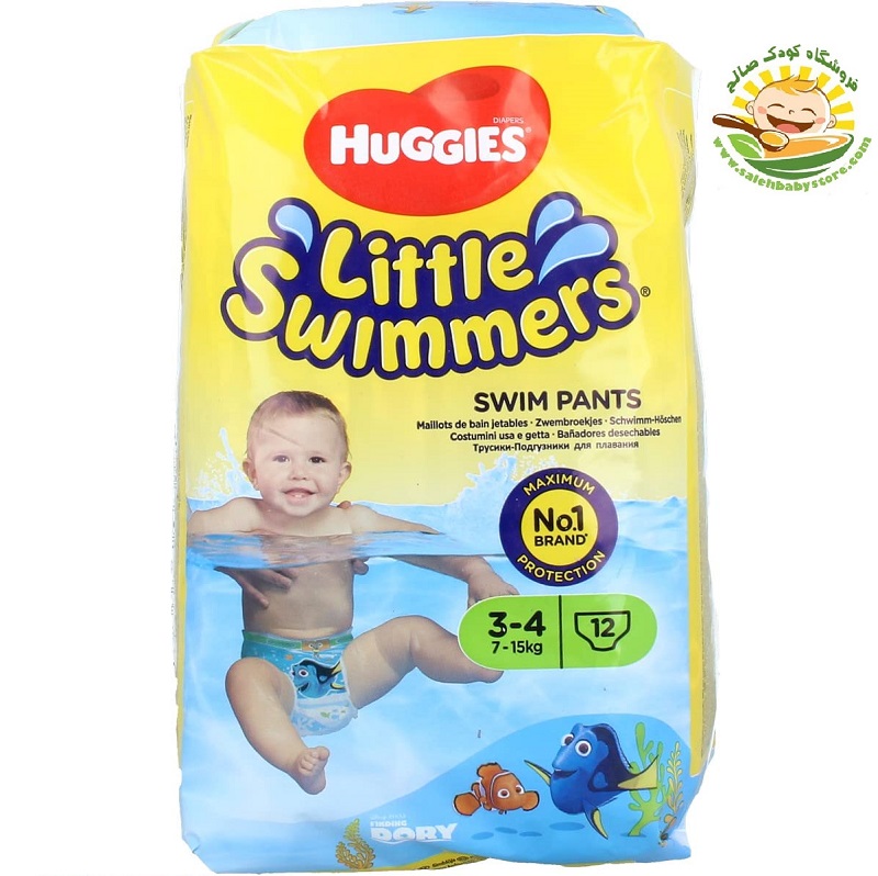 پوشک شنا یکبار مصرف هاگیز سایز 3-4 صورتی/آبی 12 عددی Huggies Little Swimmers